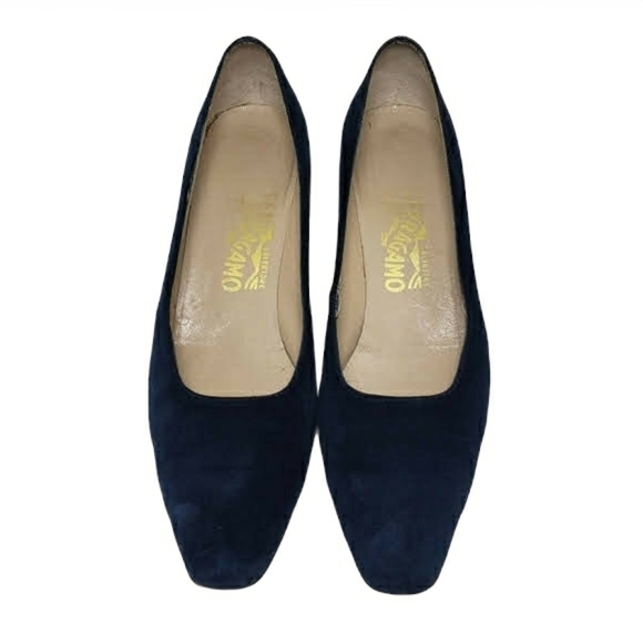 Salvatore Ferragamo Closed Toe Suede Slip-on Pumps - Picture 3 of 9